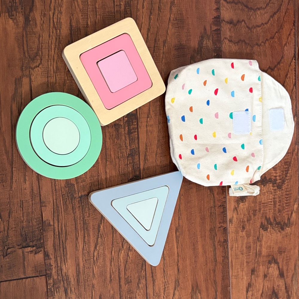 Kiwi Co Montessori stacking toys.
